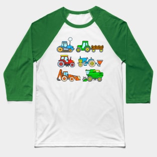 Tractors on the Farm Baseball T-Shirt